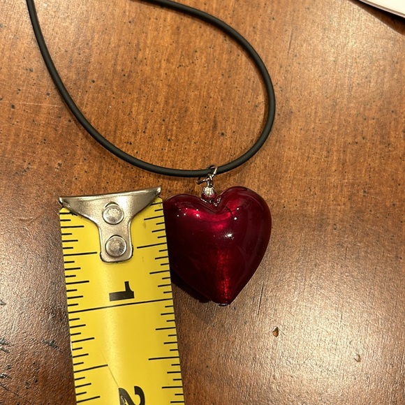 Red Glass Heart Necklace - Picture 6 of 6